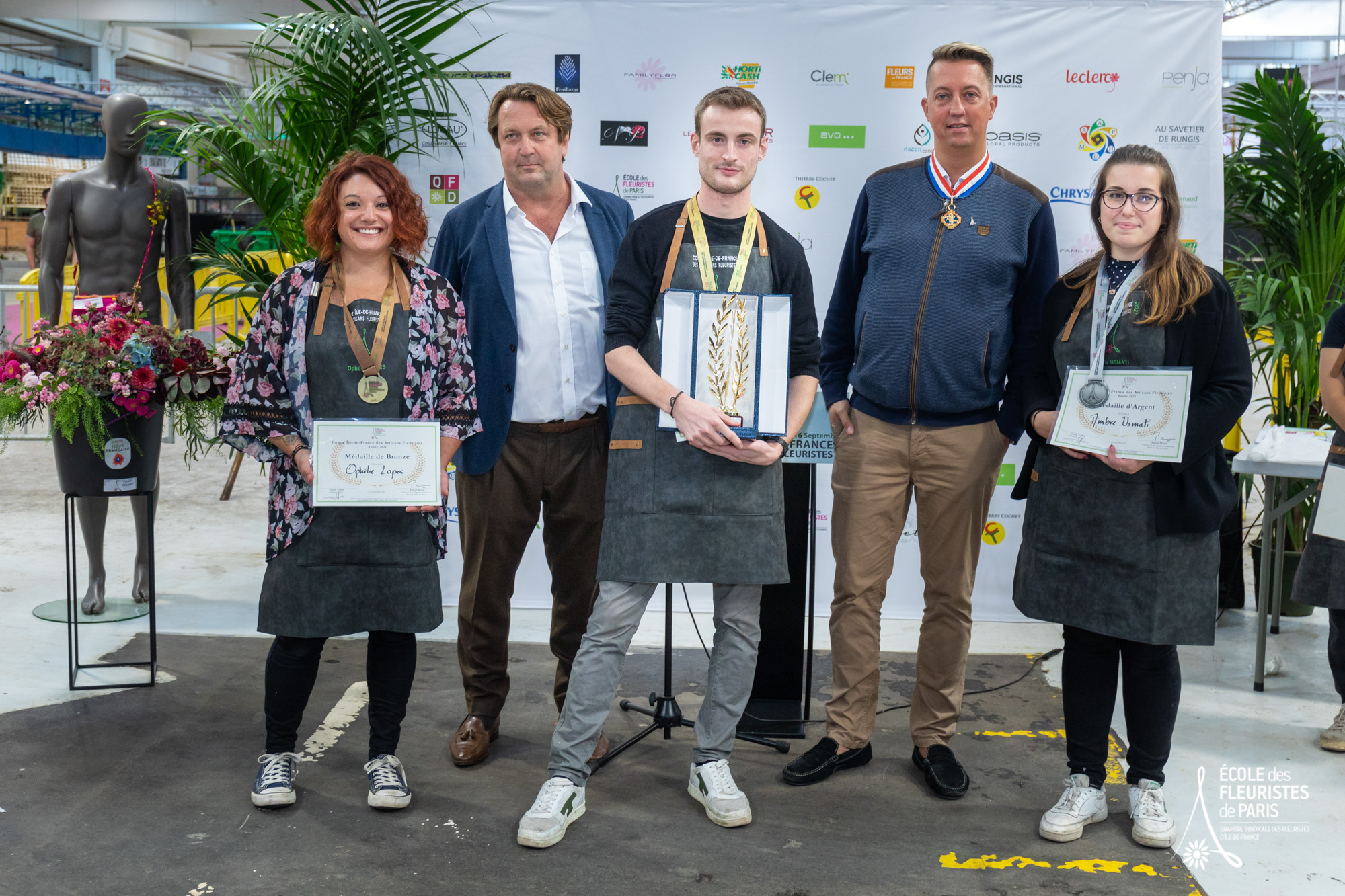 REMISE DES PRIX de Droite gauche Ophelie Lopes bronze Pascal Mutel prsident CSFIF Benoit Barbin Or Garry Taffin Prsident du jury Ambre Usmati Argent